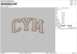 Cymtext 01 Embroidery File 6 sizes