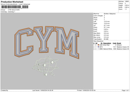 Cymtext 01 Embroidery File 6 sizes