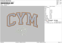 Cymtext 01 Embroidery File 6 sizes