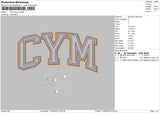 Cymtext 01 Embroidery File 6 sizes