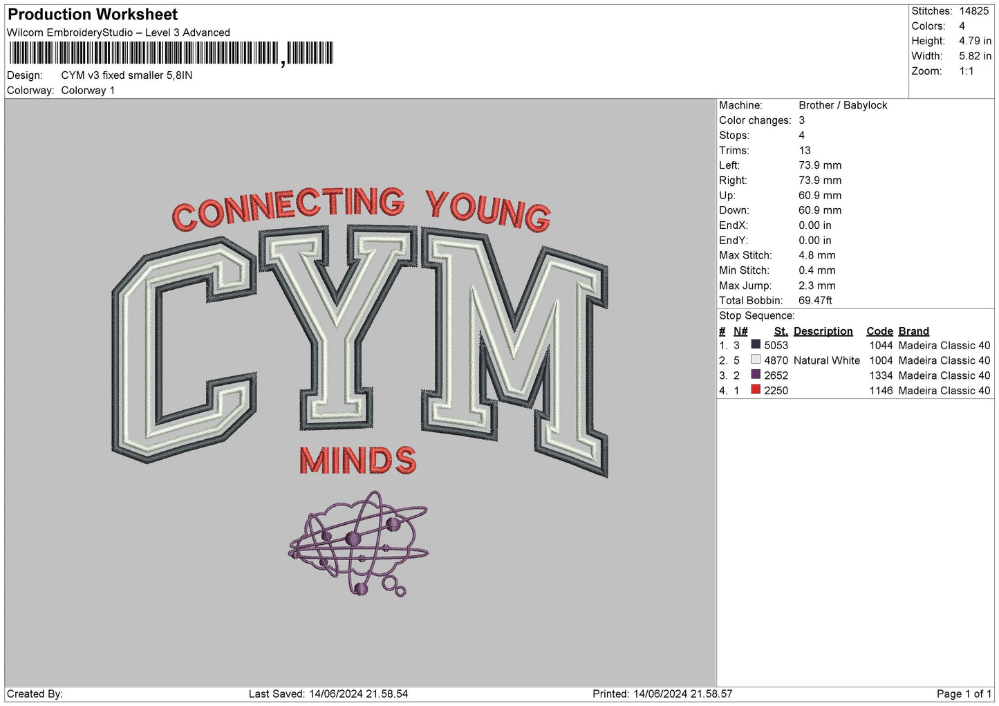 Cymtext V3 Embroidery File 6 sizes