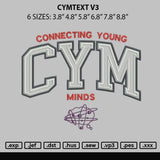Cymtext V3 Embroidery File 6 sizes