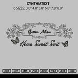 Cynthiatext Emboidery File 6 sizes