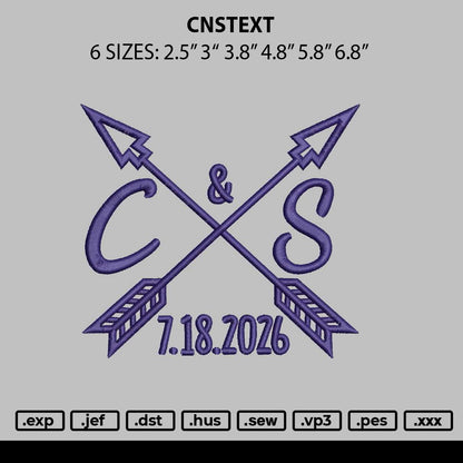 Cnstext Embroidery File 6 sizes