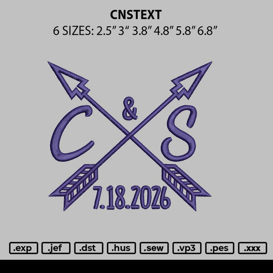 Cnstext Embroidery File 6 sizes