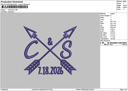 Cnstext Embroidery File 6 sizes