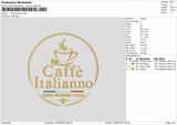 Caffee Text 0106 Embroidery Machine Design File 6 sizes