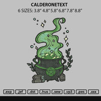 Calderone Embroidery File 6 sizes