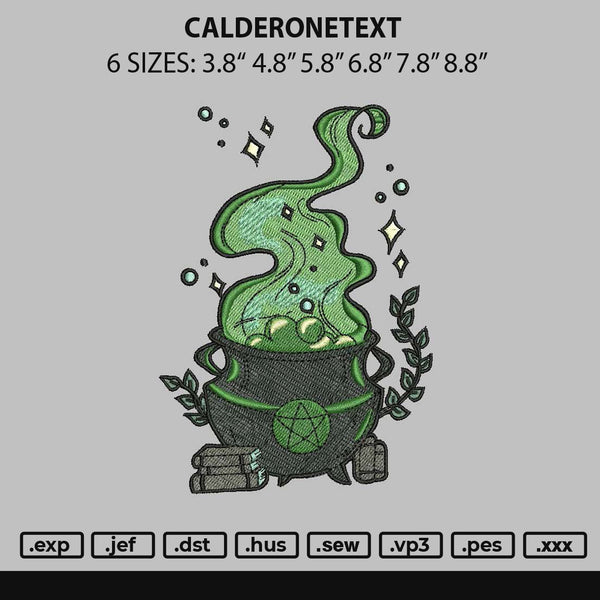 Calderone Embroidery File 6 sizes