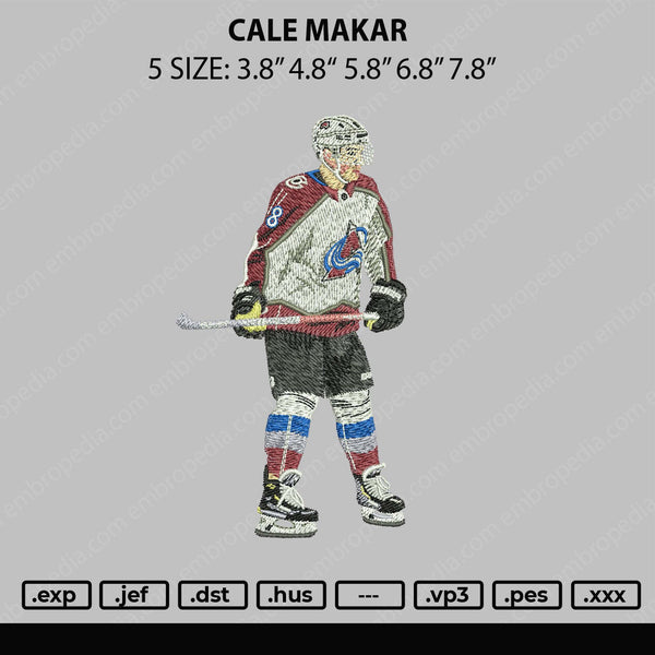 Cale Makar Embroidery File 5 sizes