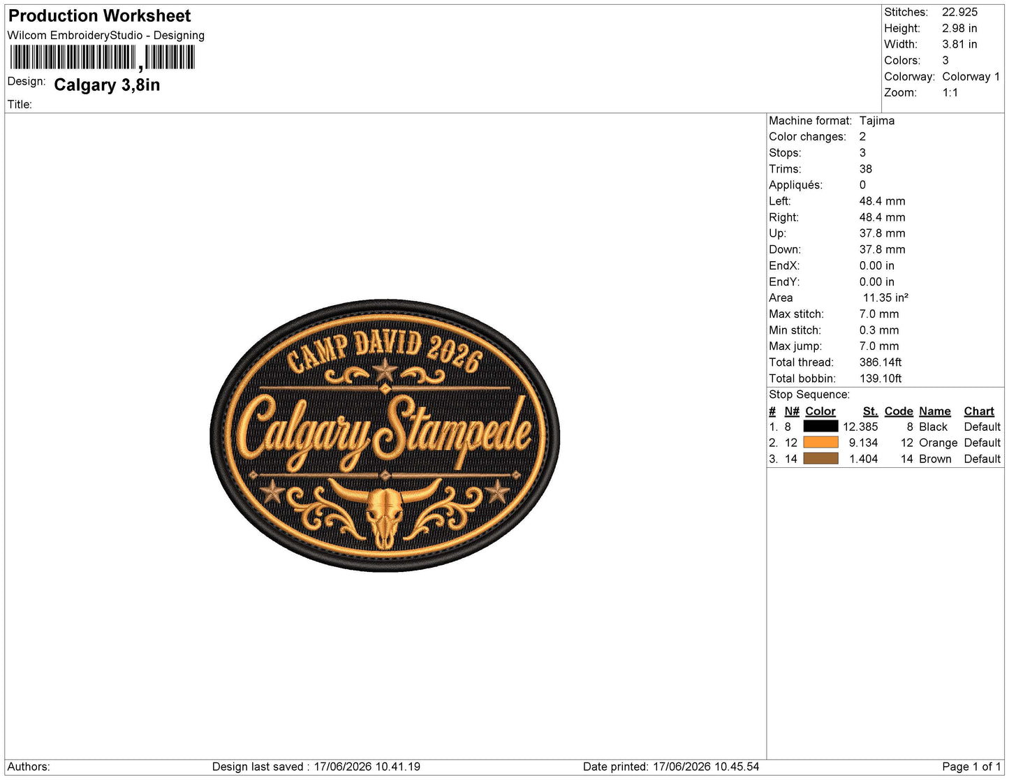 CALGARY  Embroidery Machine Design File