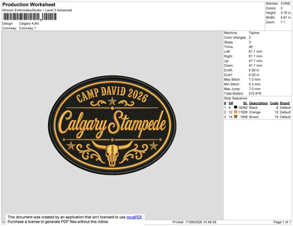 CALGARY  Embroidery Machine Design File