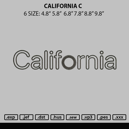 California C Embroidery Machine Design File 6 sizes