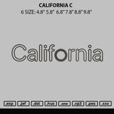 California C Embroidery File 6 sizes