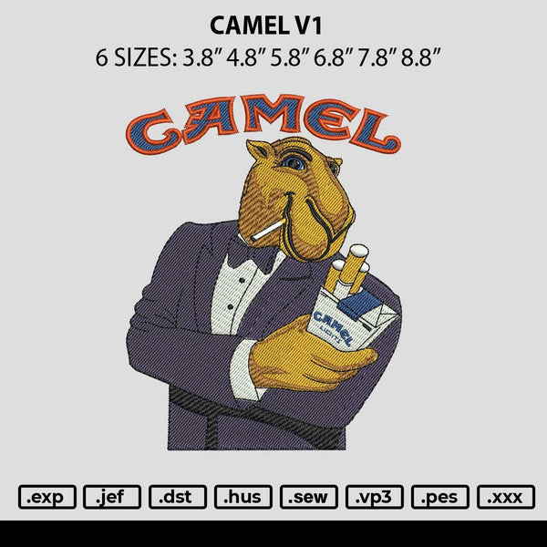 Camel V1 Embroidery File 6 sizes