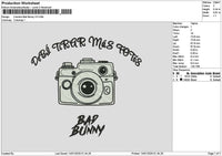 Camera Bunny Embroidery File 6 sizes