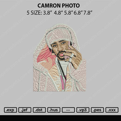 Camron Photo Embroidery Design File 5 sizes