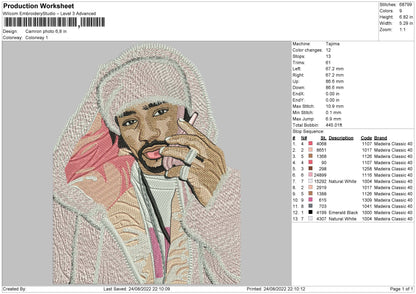 Camron Photo Embroidery Design File 5 sizes