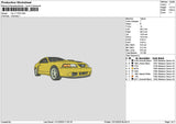 Yellow Car 1112 Embroidery File 6 sizes