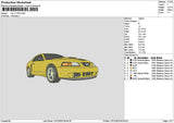 Yellow Car 1112 Embroidery File 6 sizes