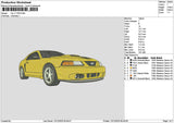 Yellow Car 1112 Embroidery File 6 sizes