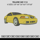 Yellow Car 1112 Embroidery File 6 sizes