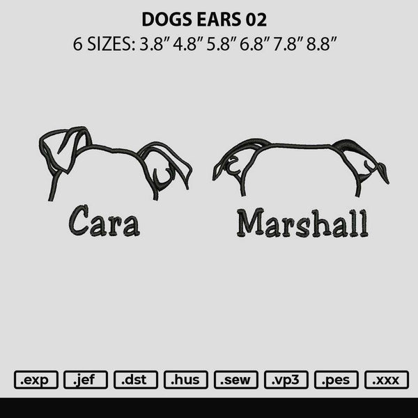 Dogs Ears 02 Embroidery File 6 sizes