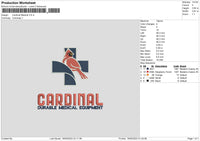 Cardinal M Embroidery File 6 sizes