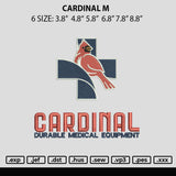 Cardinal M Embroidery File 6 sizes