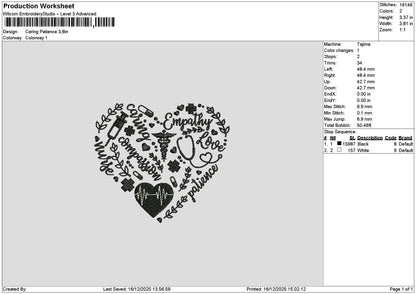 Caringtext Embroidery File 6 sizes