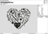 Caringtext Embroidery File 6 sizes