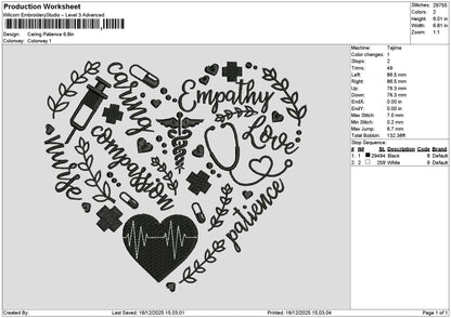 Caringtext Embroidery File 6 sizes
