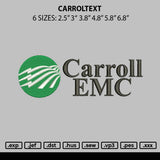 Carroltext Embroidery File 6 sizes