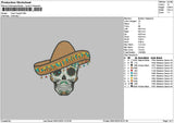 Skull 0601 Embroidery File 6 sizes
