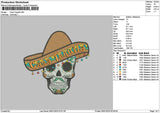 Skull 0601 Embroidery File 6 sizes