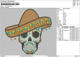 Skull 0601 Embroidery File 6 sizes