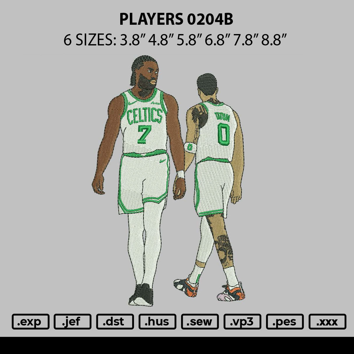Players 0204 Embroidery File 6 sizes