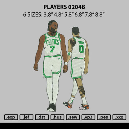Players 0204 Embroidery File 6 sizes