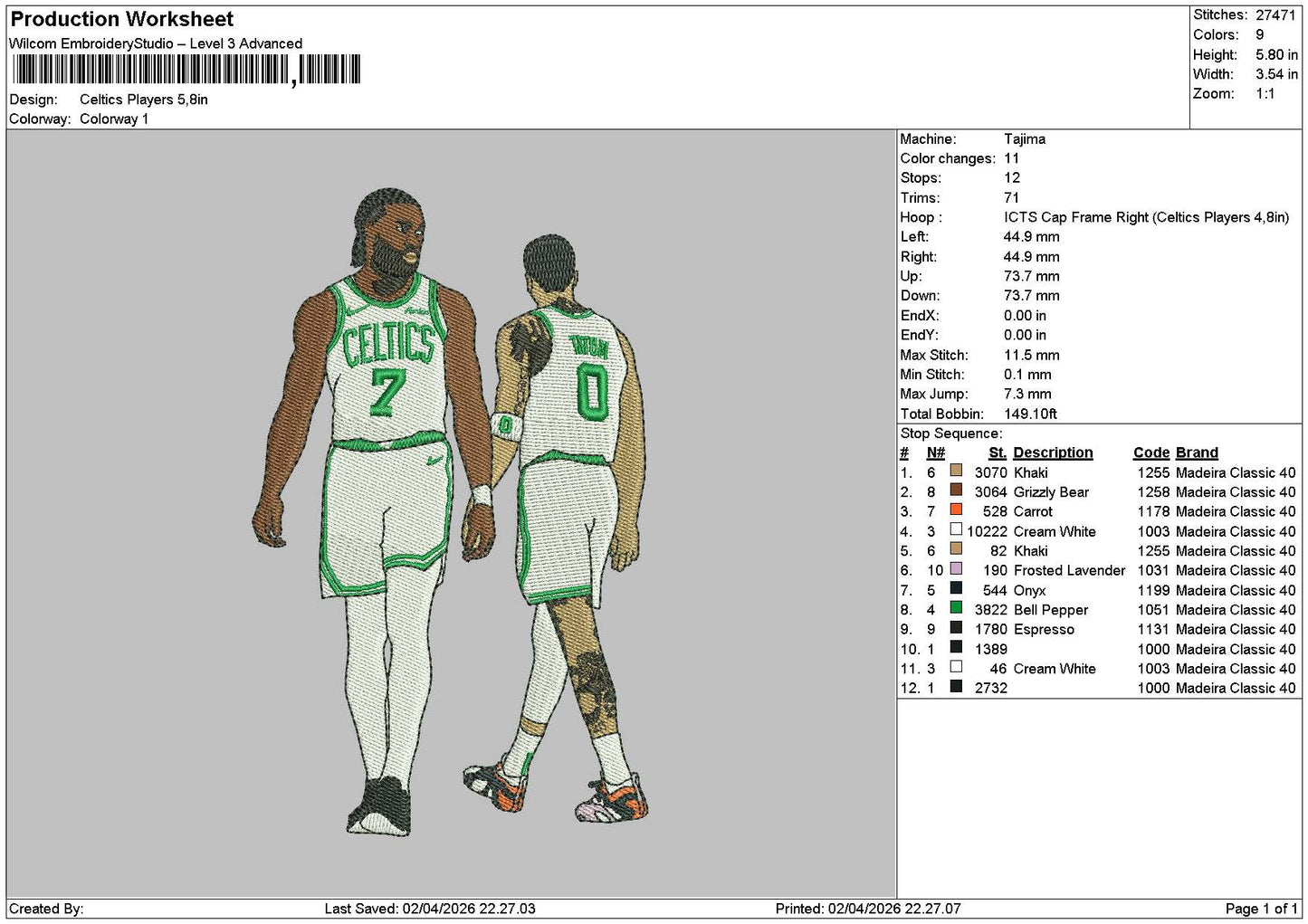 Players 0204 Embroidery File 6 sizes