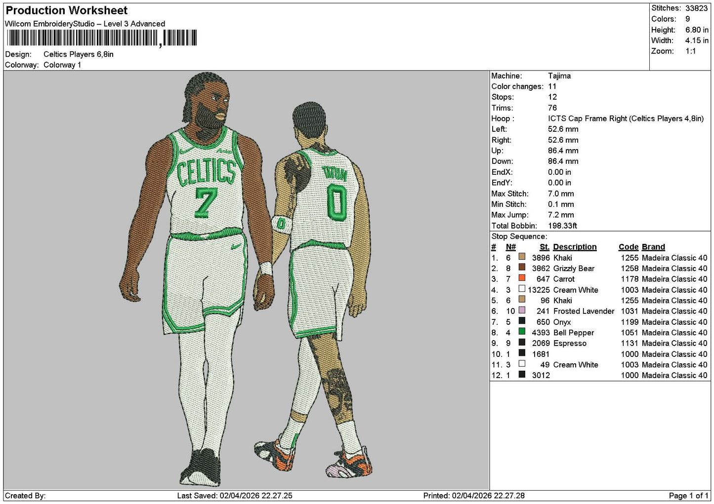 Players 0204 Embroidery File 6 sizes