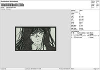 Girl Rectangle 1912 Embroidery File 6 sizes