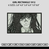 Girl Rectangle 1912 Embroidery File 6 sizes