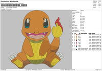 Charmander V3 Embroidery File 5 sizes