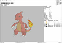 Carmeleon Pokemon Embroidery File