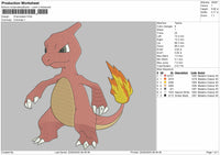 Carmeleon Pokemon Embroidery File