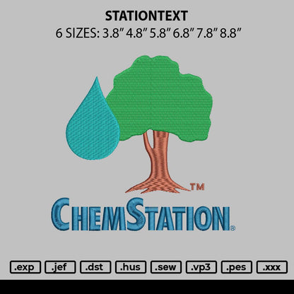 Stationtext Embroidery File 6 sizes