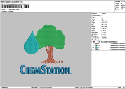 Stationtext Embroidery File 6 sizes
