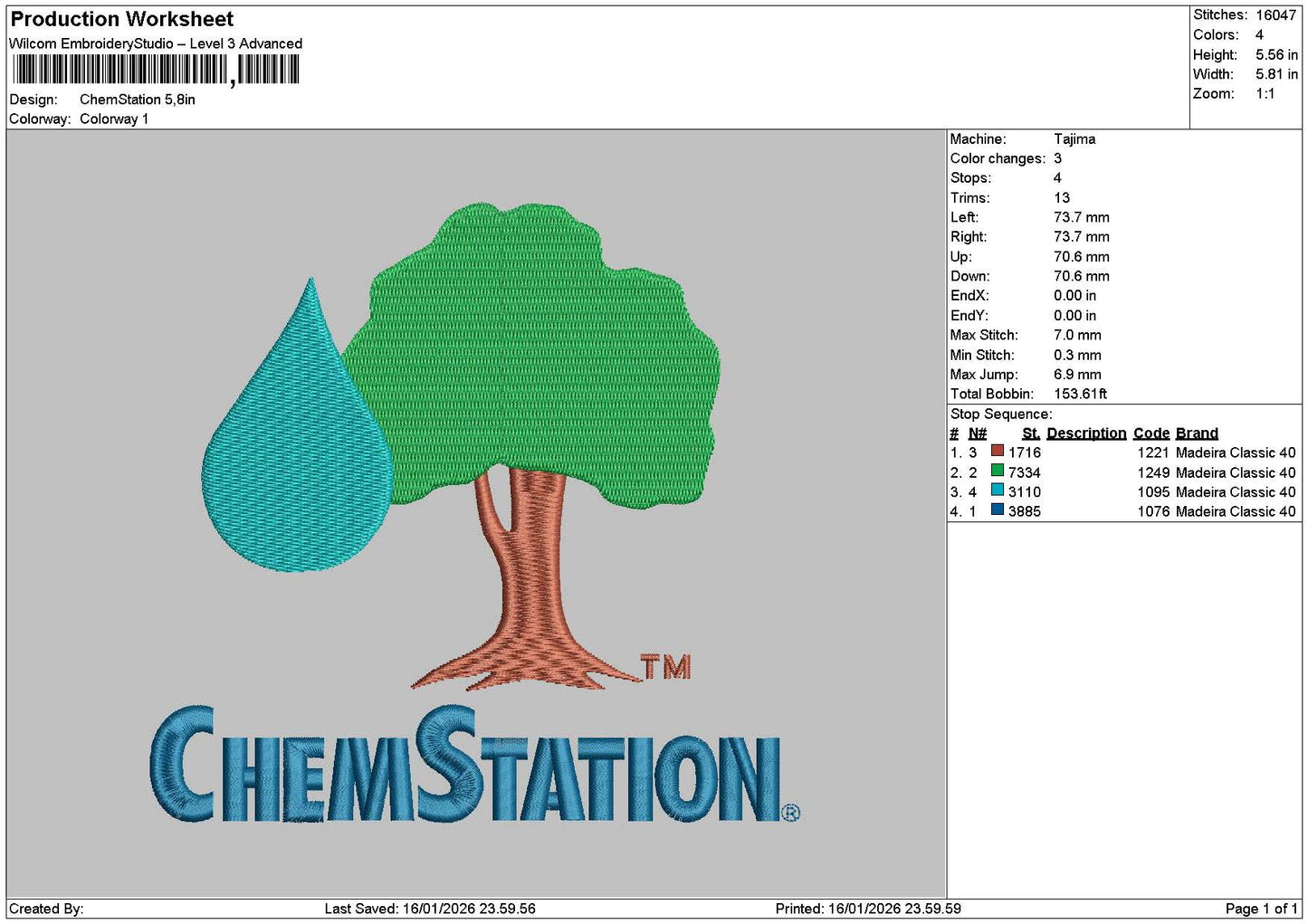 Stationtext Embroidery File 6 sizes