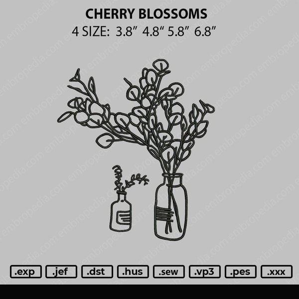 Cherry Blossom Embroidery File 4 size