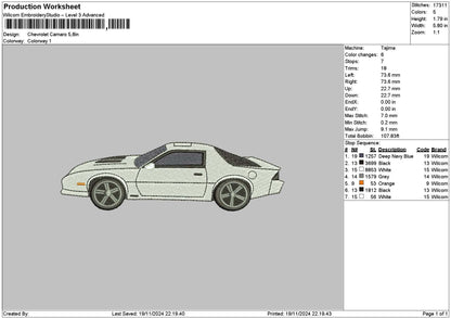 Car 1911 Embroidery File 6 sizes